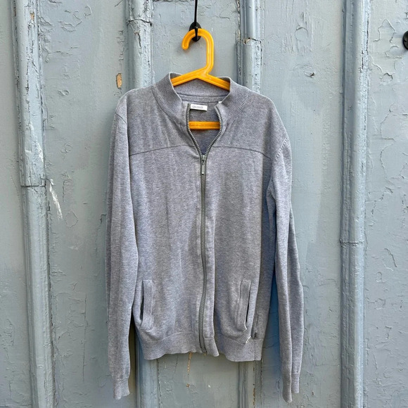 Okaidi Grey Cotton Elbow Patch Cardigan Sweater, size 14 - Picture 1 of 12